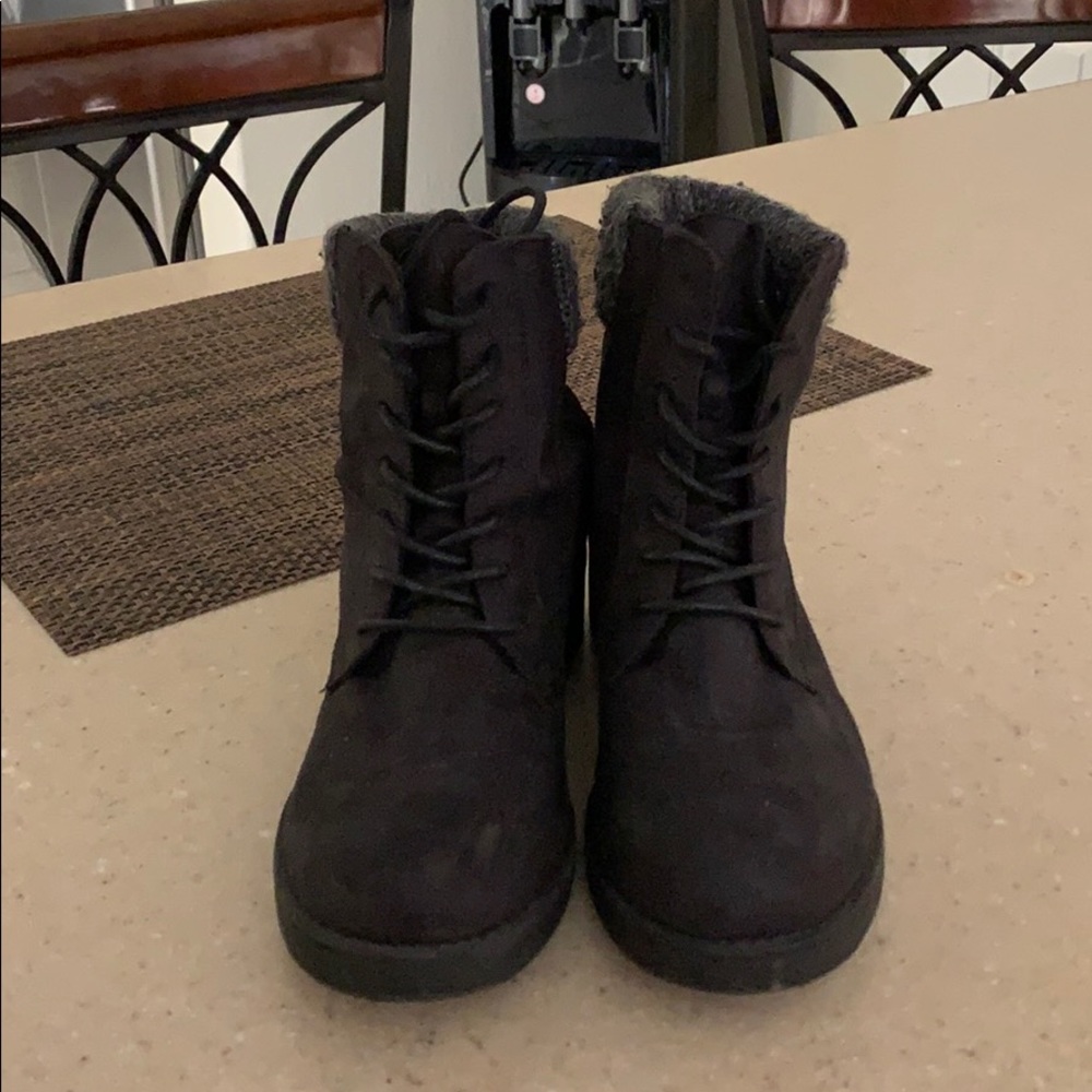 Black combat boots